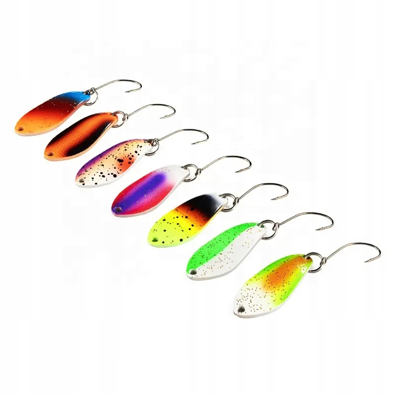 Zestaw 7 sztuk błystka blacha spinner pstrąg okoń sandacz szczupak 3g 3cm - zdjęcie 2