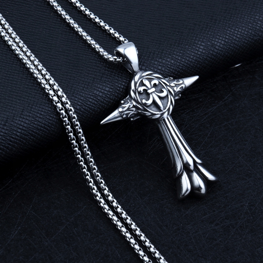 Naszyjnik srebrny łańcuszek krzyż hufiec 317 - obrazek 8