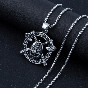 Naszyjnik srebrny wikingów topory runa nordic 406 - miniatura 6