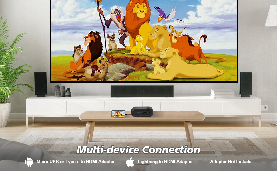 Przenośny projektor rzutnik z pilotem itimport do 170 cali bluetooth fullhd - obrazek 11