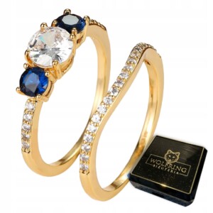 Złote obrączki ślubne stal para pozłacane r.17/19