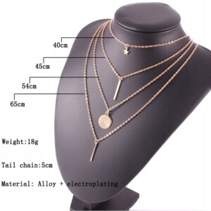 Naszyjnik choker celebrytka długa boho złoty 32 - miniatura 5