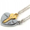 Naszyjnik dla par podwójny serce klucz 2szt love - miniatura 1