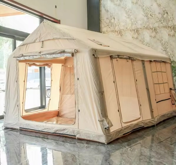 Duży namiot kempingowy pompowany 8-osób festiwalowy +daszek 12m2 400x300cm - zdjęcie 5