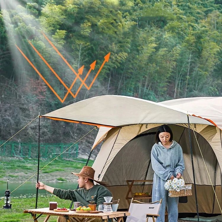 Namiot kempingowy rodzinny camping wodoodporny 7 osobowy 380x260x200 cm - zdjęcie 6