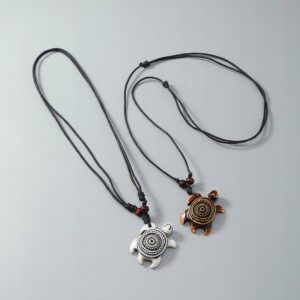 Naszyjnik żółw morski surferska kite windsurfing rzemyk rasta biały - miniatura 5