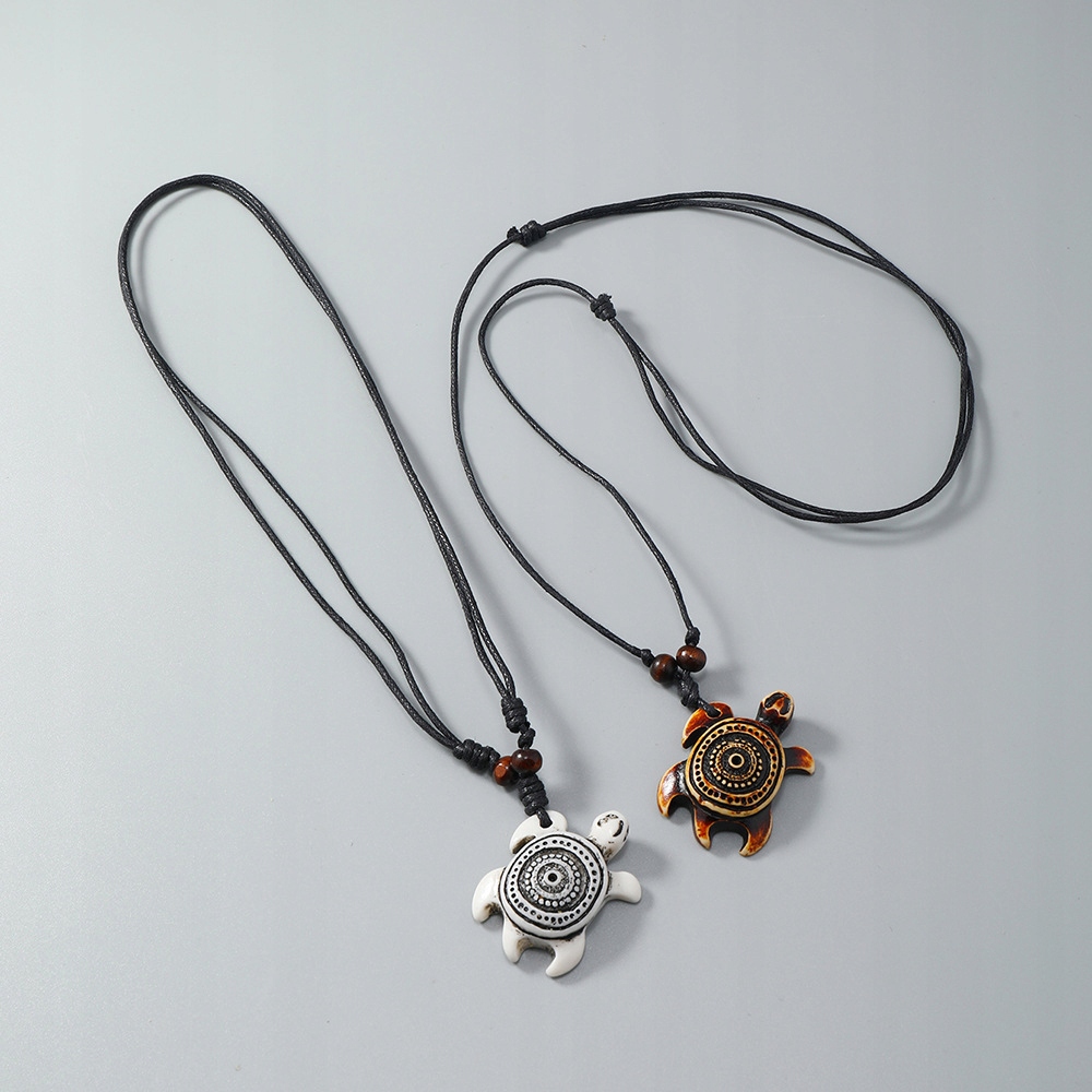 Naszyjnik żółw morski surferska kite windsurfing rzemyk rasta biały - zdjęcie 5