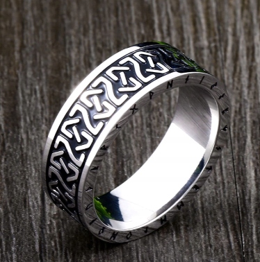 Pierścień sygnet wikingów nordycki amulet runa 467 - obrazek 5