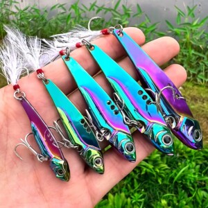 Zestaw 5x wobler metalowy przynęta wędkarska szczupak sandacz 5-20g pudełko - miniatura 7