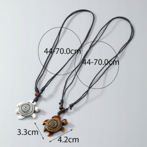 Naszyjnik żółw morski surferska kite windsurfing rzemyk rasta biały - miniatura 7