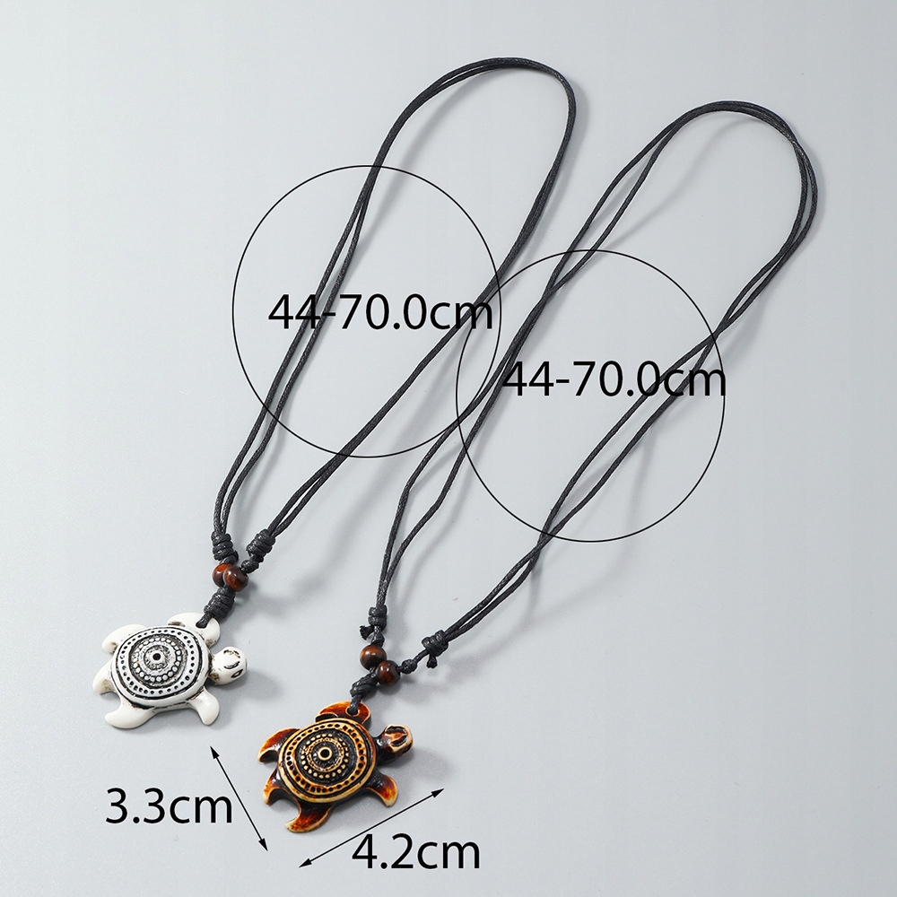 Naszyjnik żółw morski surferska kite windsurfing rzemyk rasta biały - zdjęcie 7