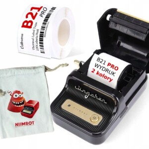 Niimbot drukarka termiczna naklejki bluetooth b21pro czarna 300dpi 2 kolory