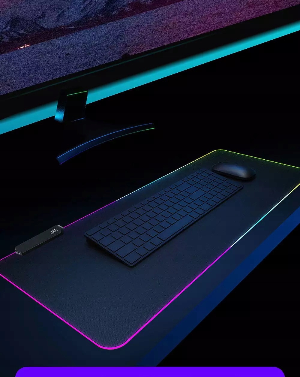 Podkładka gamingowa pod myszkę duża dla graczy prezent rgb led 90x40 04 - obrazek 12