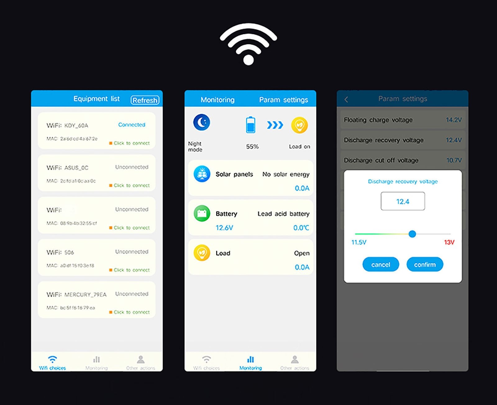 Sterownik panel wifi solarny regulator 12-48v 60a - obrazek 8