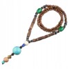 Naszyjnik drewniany nepal buddyjski mala amulet koraliki ręcznie wykonany - miniatura 1