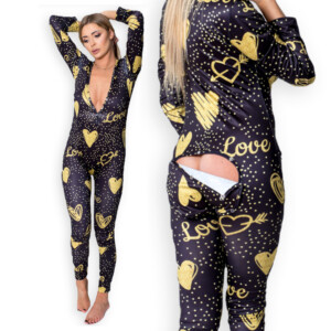 Piżama damska prezent na walentynki dla dziewczyny rozpinana love xl