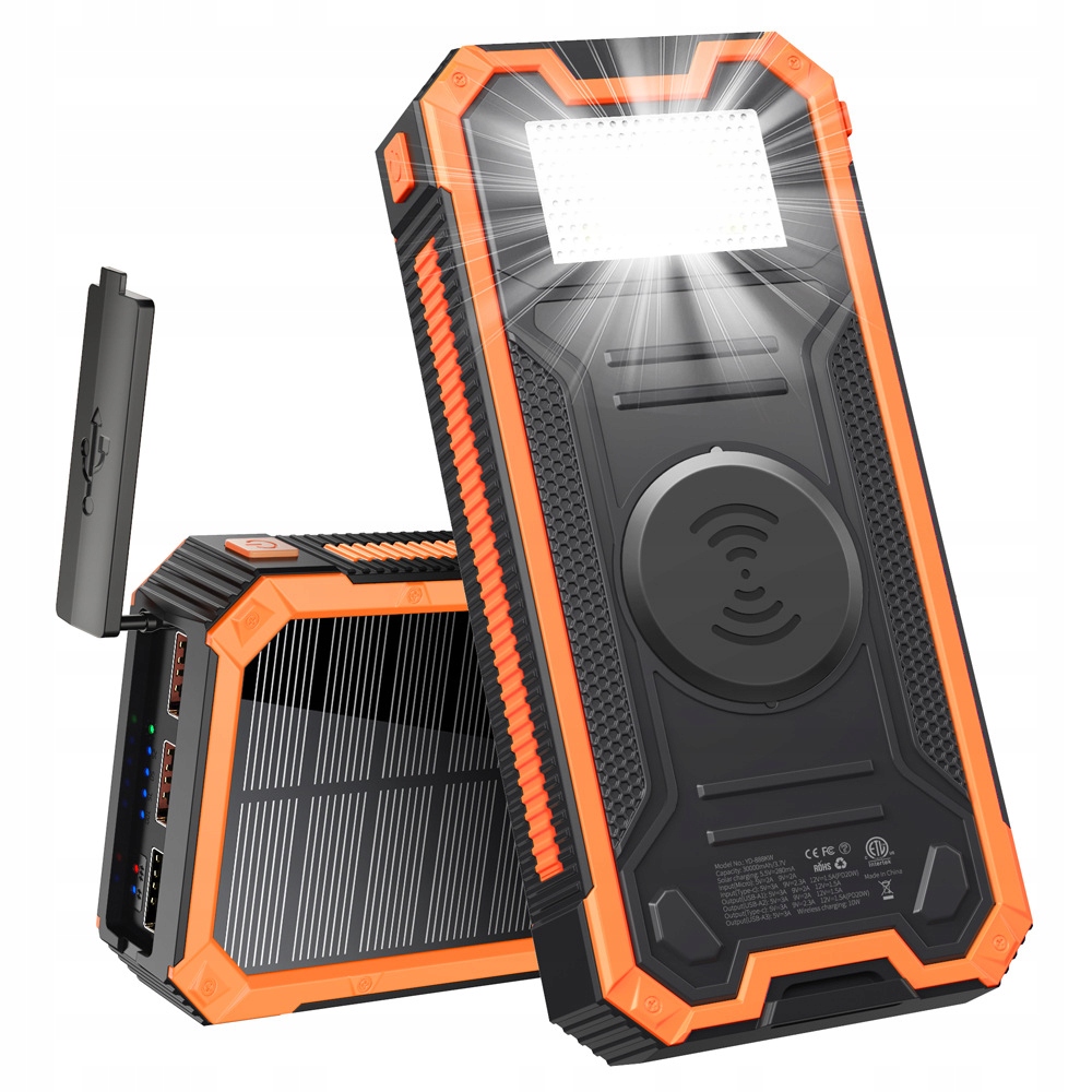 Powerbank solarny 4xusb 20000mah 20w indukcja ip65 - obrazek 7