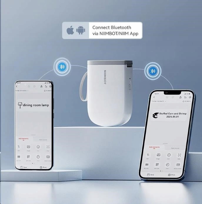 Niimbot d11h bezprzewodowa drukarka termiczna etykiety naklejki 300dpi blue - zdjęcie 14