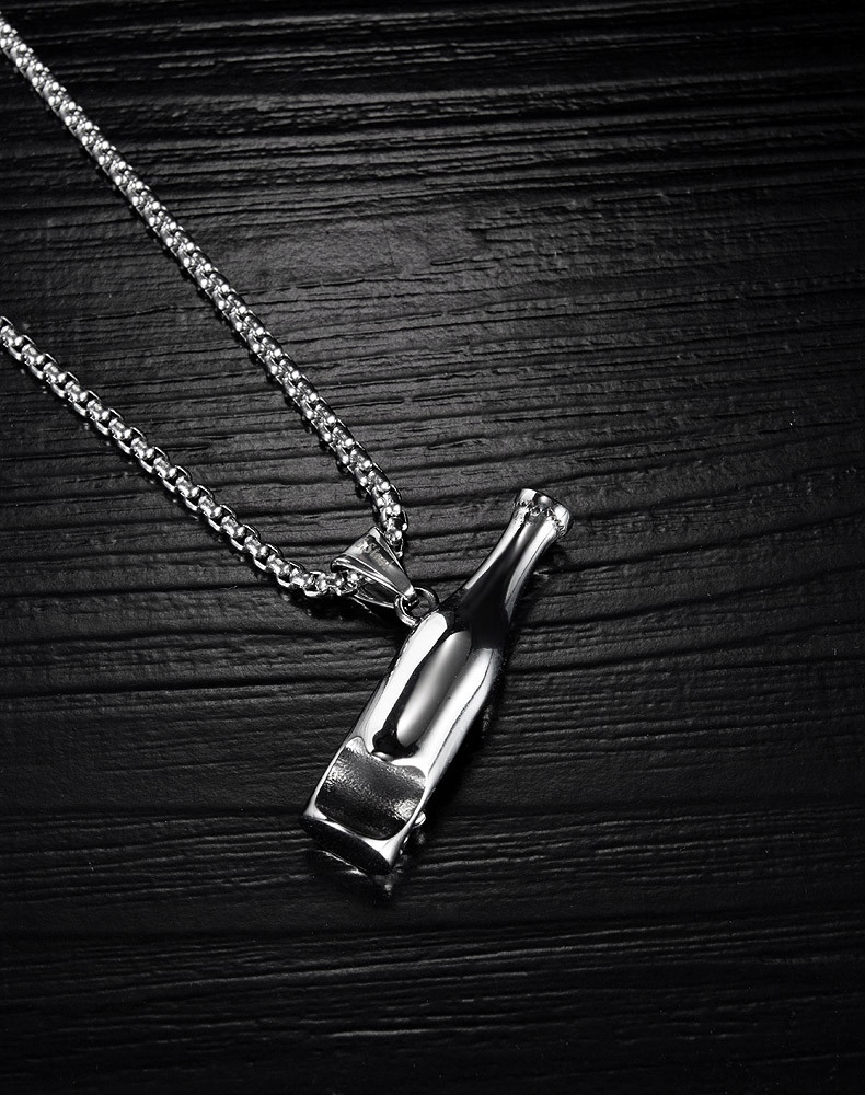 Naszyjnik srebrny otwieracz piwo budda butelka 354 - obrazek 6