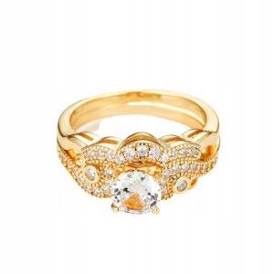 Złote obrączki ślubne stal para pozłacane r.17/19 - miniatura 3