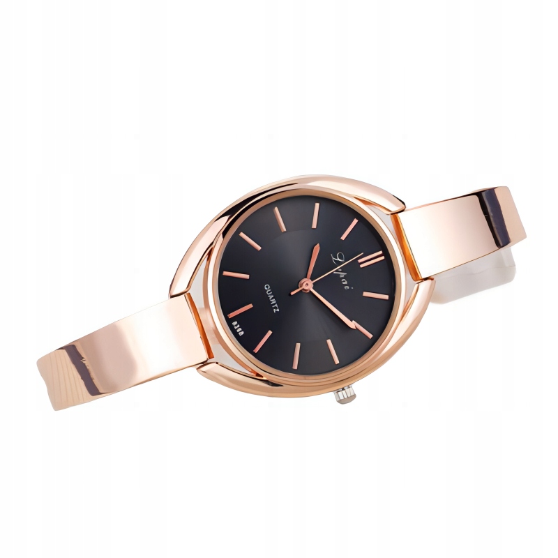 Zegarek damski metalowy klasyczny elegancki wygodny bransoletka złoty biały - obrazek 9