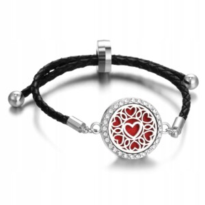 Bransoletka aromaterapia rzemyk serce heart b13