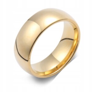 Złote obrączki ślubne klasyczne stal 316l obrączka 1 sztuka piękna - miniatura 1