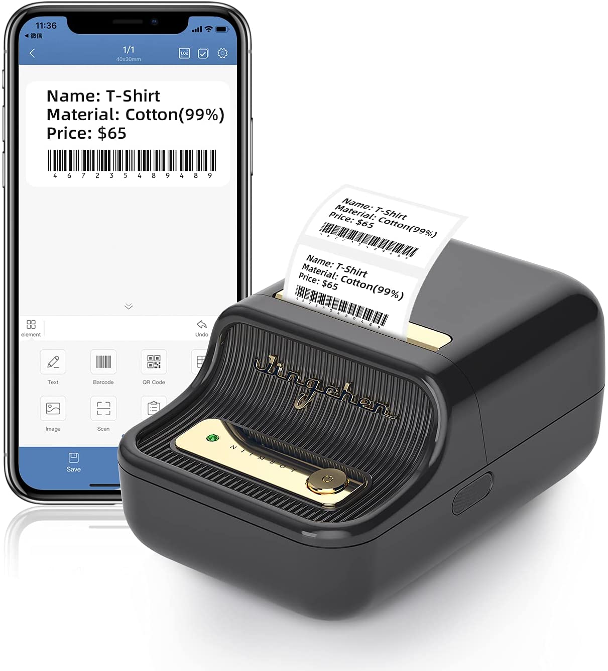 Niimbot b21 drukarka termiczna naklejki bluetooth - zdjęcie 1