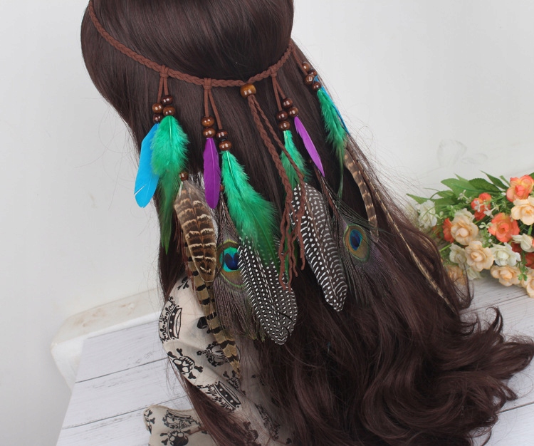 Pióropusz opaska do włosów paw piórka a4 - obrazek 8