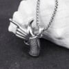 Naszyjnik srebrny łańcuszek broń ręka rewolwer 355 - miniatura 7