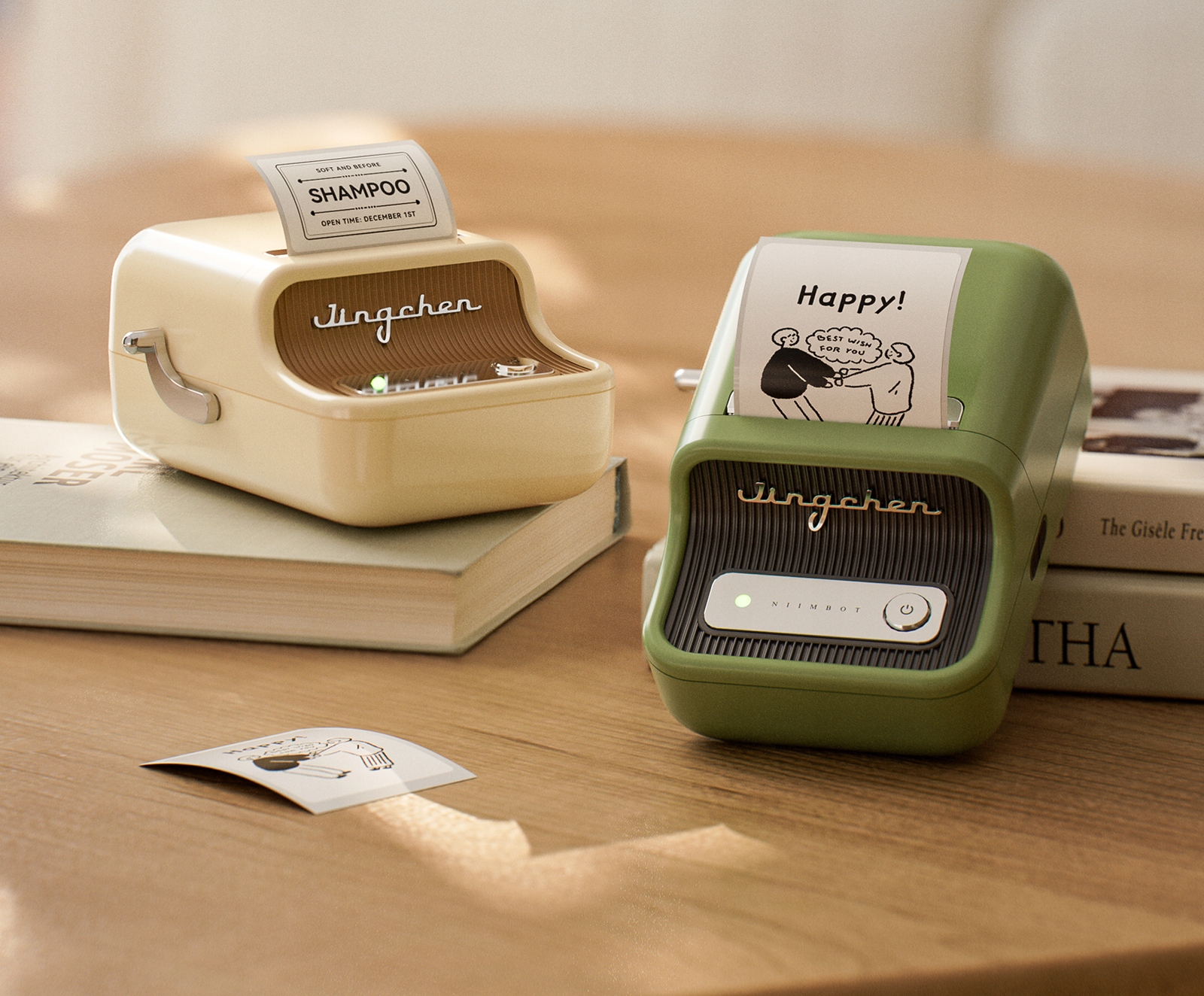 Niimbot drukarka termiczna naklejki bluetooth b21 pro kremowa 300dpi - zdjęcie 6