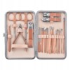 Zestaw do manicure pedicure do twarzy turystyczny 18 elementów różowy etui - miniatura 1