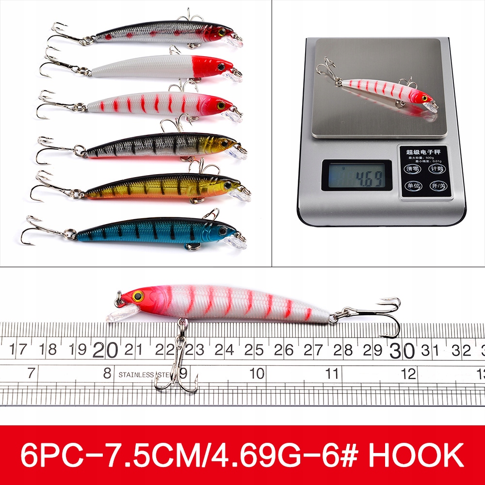 Zestaw woblerów na szczupaka sandacz okoń przynęty 56szt 2-8.5g 3-10cm - obrazek 14