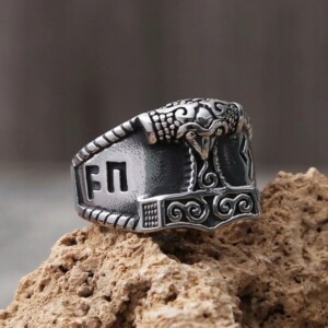 Pierścień sygnet wikingów młot thora mjolnir 147 - miniatura 3