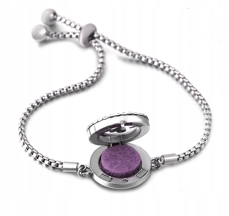 Bransoletka do aromaterapii stalowa serca b07 - obrazek 2