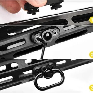 Montaż zawieszenia do szyny m-lok qd uchwyt obrotowy adapter ar15 + klucz - miniatura 8