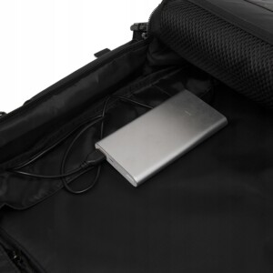 Plecak męski miejski elegancki czarny duży szkolny biurowy usb laptopa 32l - miniatura 11