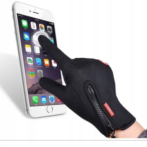 Rękawiczki sportowe -30c suwak unisex antypoślizg pianka dotykowe podszewka - miniatura 11