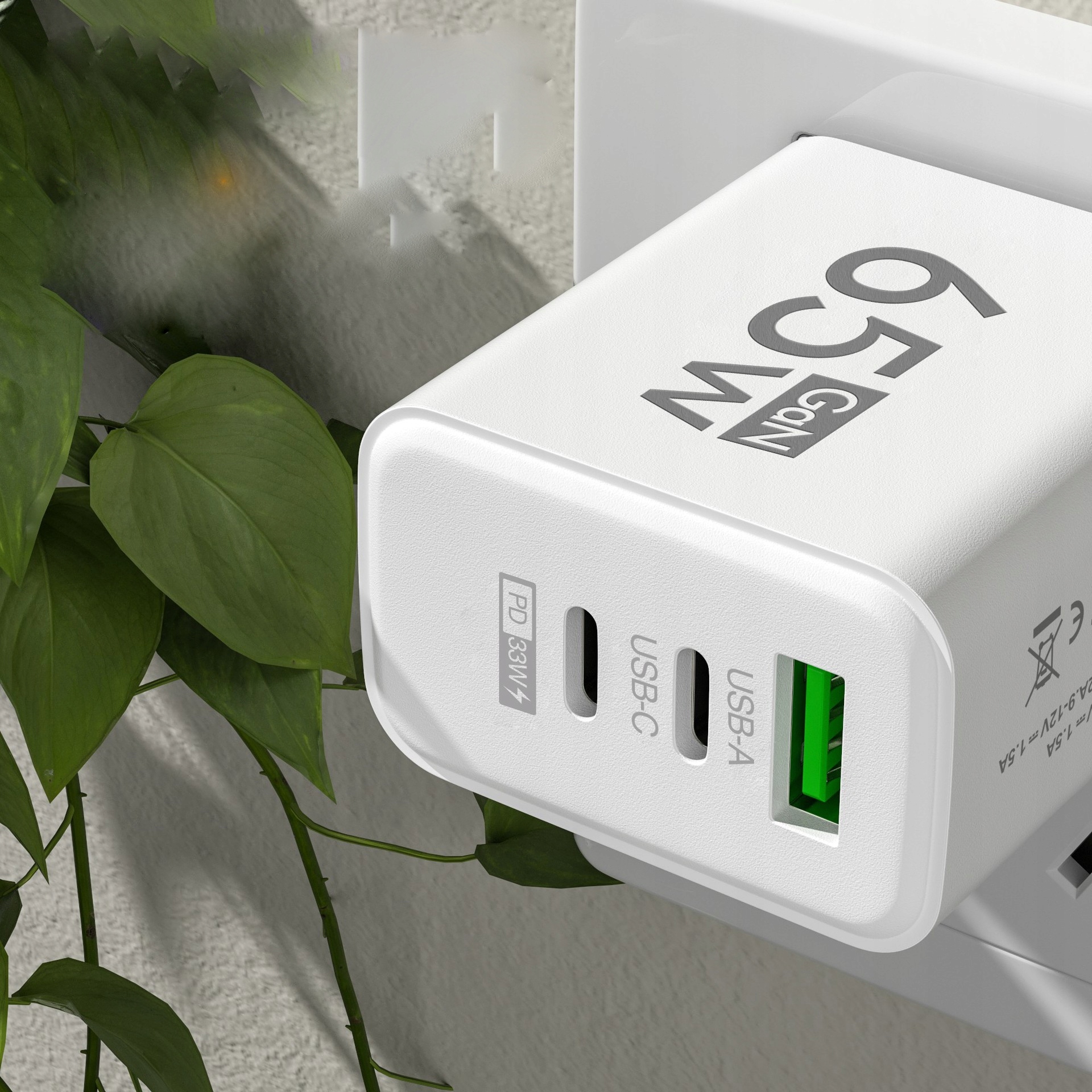 Ładowarka sieciowa gan 65w telefonu tableta 1xusb-a qc3.0, 2xusb-c pd33w - obrazek 5