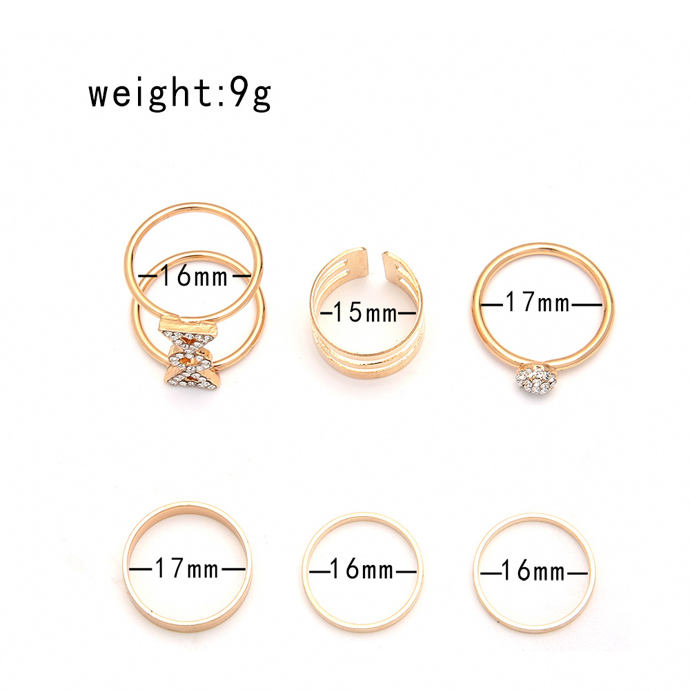 Złoty zestaw pierścionków retro punk boho 68 - obrazek 7