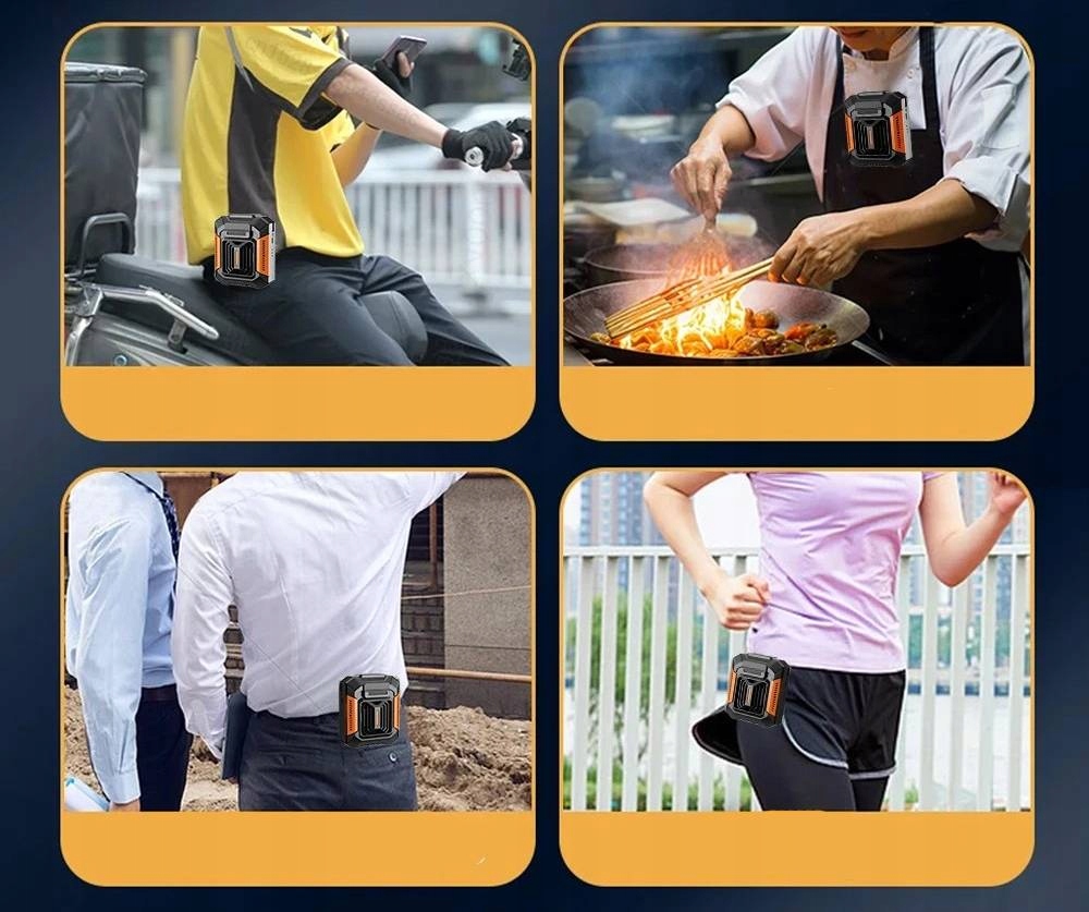 Wiatrak mobilny turystyczny usb wentylator kemping sportowy na pasek 24h - obrazek 12