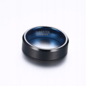 Obrączka pierścionek wolfram biżuteria wolfring czarna eu25 us11 - miniatura 5