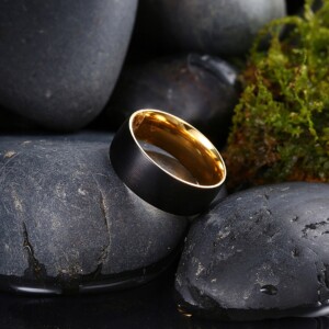 Obrączka pierścionek wolfram biżuteria wolfring czarna eu25 us11 - miniatura 5