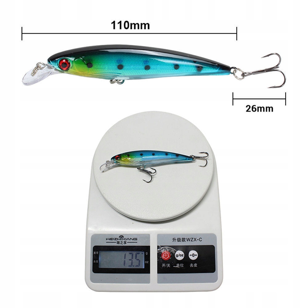 Wobler sandacz szczupak okoń sum skuteczny 13.5g f142 niebieski - zdjęcie 5