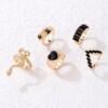 Zestaw złotych pierścionków retro punk vintage 5 sztuk wąż serce czarny - miniatura 5