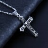 Naszyjnik srebrny łańcuch stal krzyżyk czaszka 363 - miniatura 9