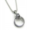 Naszyjnik srebrny stal łańcuszek łapa koło 310 - miniatura 2