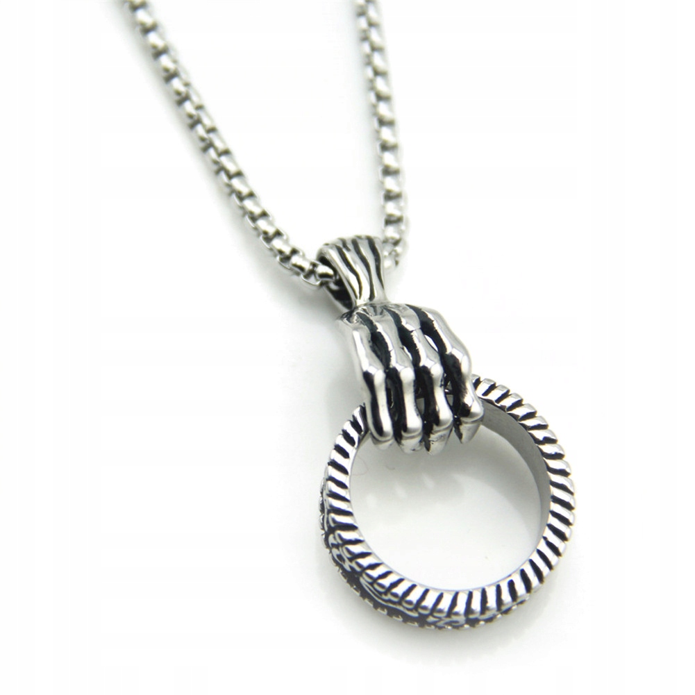 Naszyjnik srebrny stal łańcuszek łapa koło 310 - obrazek 2