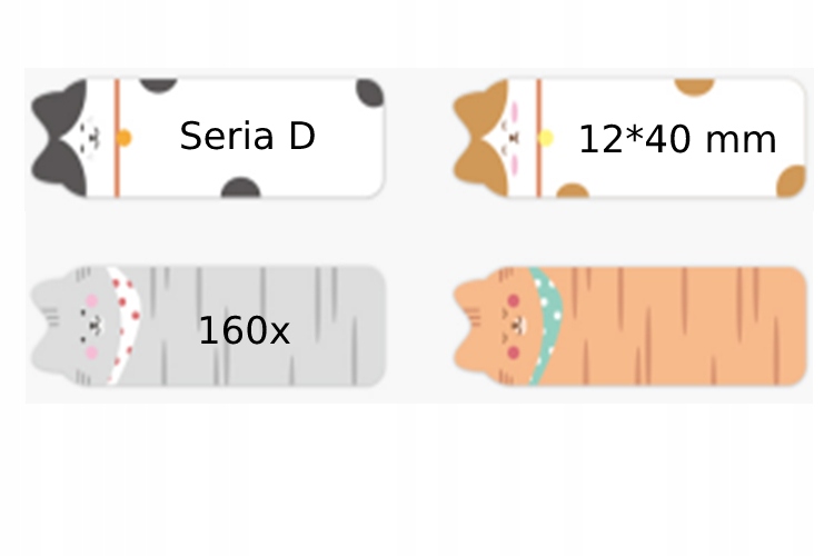 Niimbot etykiety naklejki seria d 12*40mm kotki1