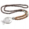 Naszyjnik drewniany nepal buddyjski mala tybetański amulet ręcznie wykonany - miniatura 1